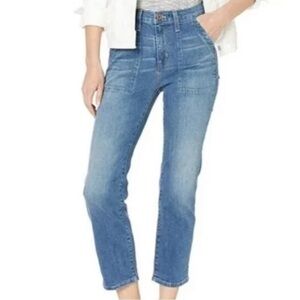 J. Crew Factory Utility Jeans Crop Ankle Patch Pocket medium blue size 29P